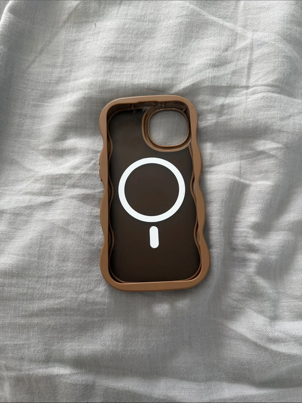 iPhone 15 Protective Brown Silicone iPhone Case with MagSafe Compatibility